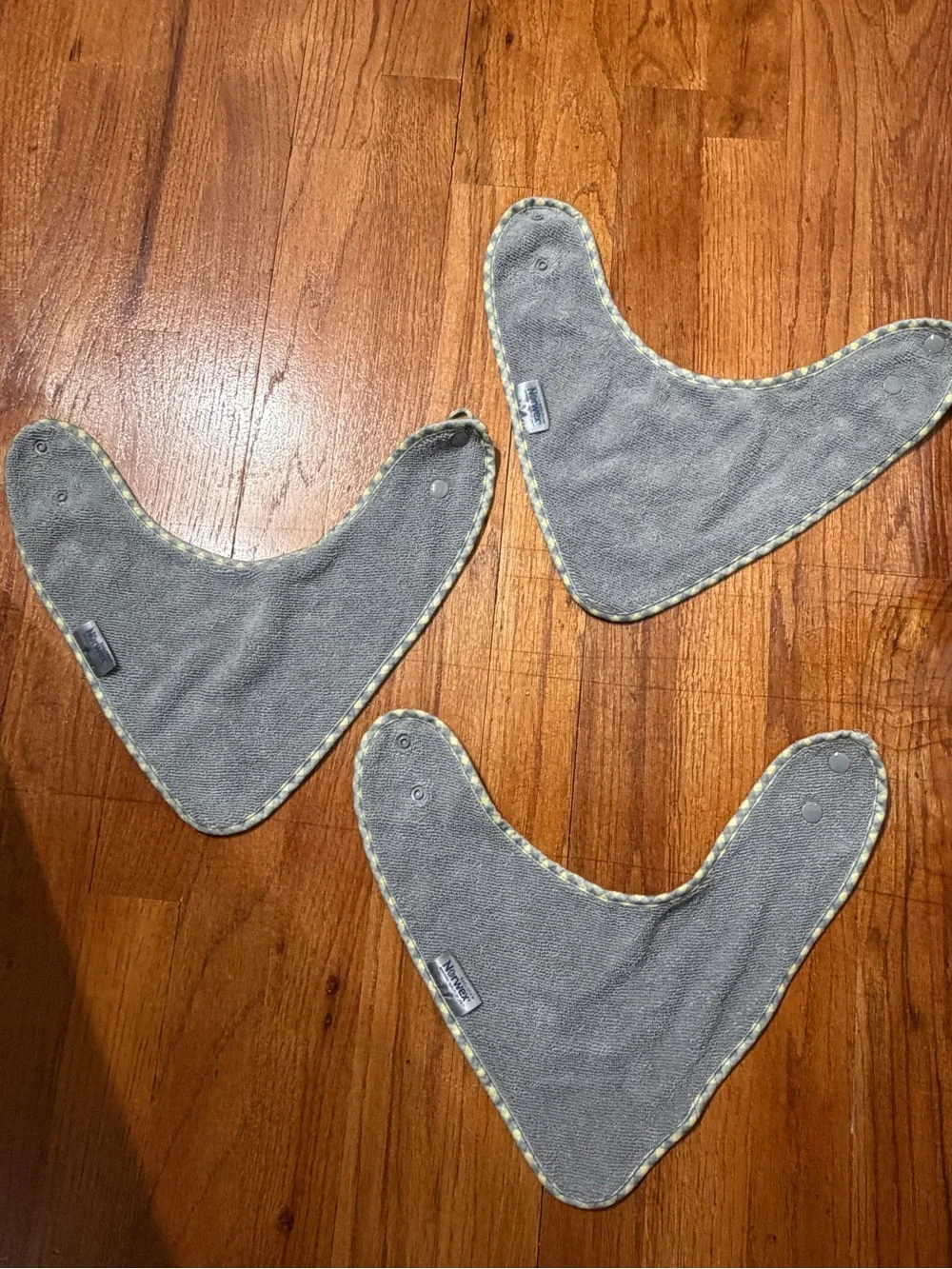 Norwex Baby Bandana Bib Set Gray Absorbent Snap Closure Lot of 3